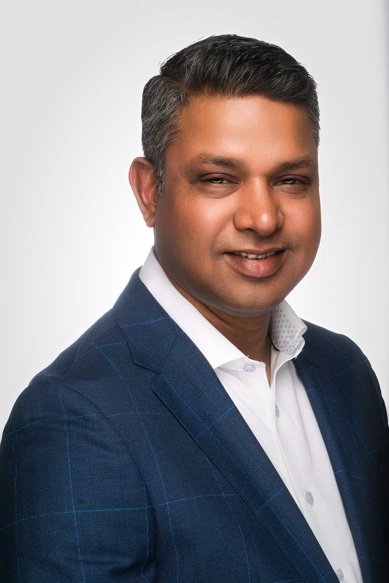 Business headshot in studio